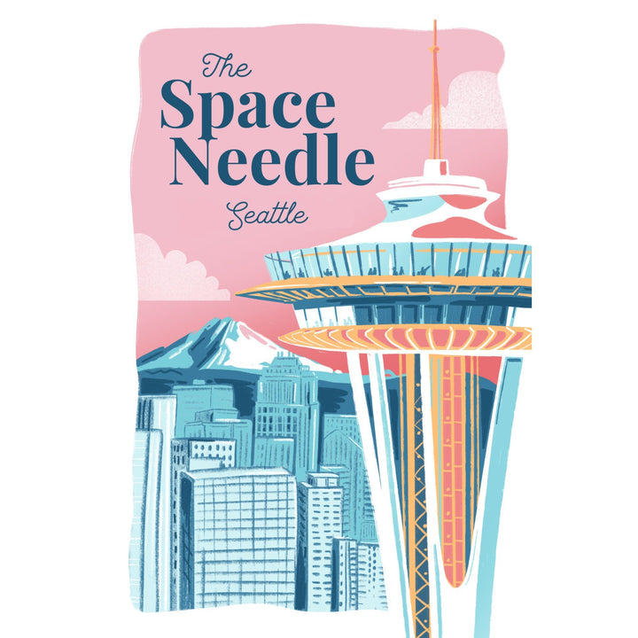 Seattle, Washington, Space Needle, Epic City Scene, Stretched Canvas Canvas Lantern Press