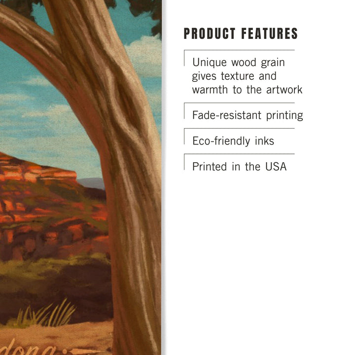 Sedona, Arizona, Canyon with Clouds Oil Painting, Lantern Press Artwork, Wood Signs and Postcards Wood Lantern Press