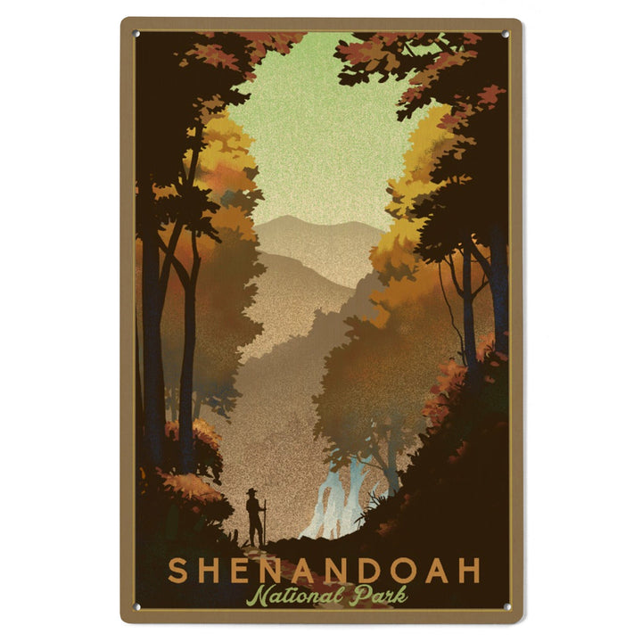 Shenandoah National Park, Falls, Lithograph, Lantern Press Artwork, Wood Signs and Postcards Wood Lantern Press