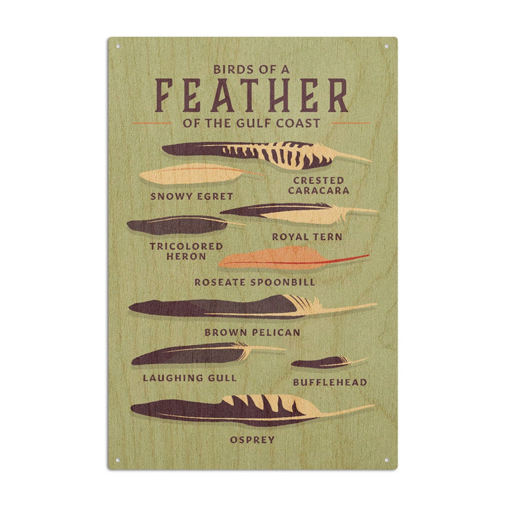 Shorebirds at Sunset Collection, Birds of a Feather, Gulf Coast, Wood Signs and Postcards Wood Lantern Press 10 x 15 Wood Sign