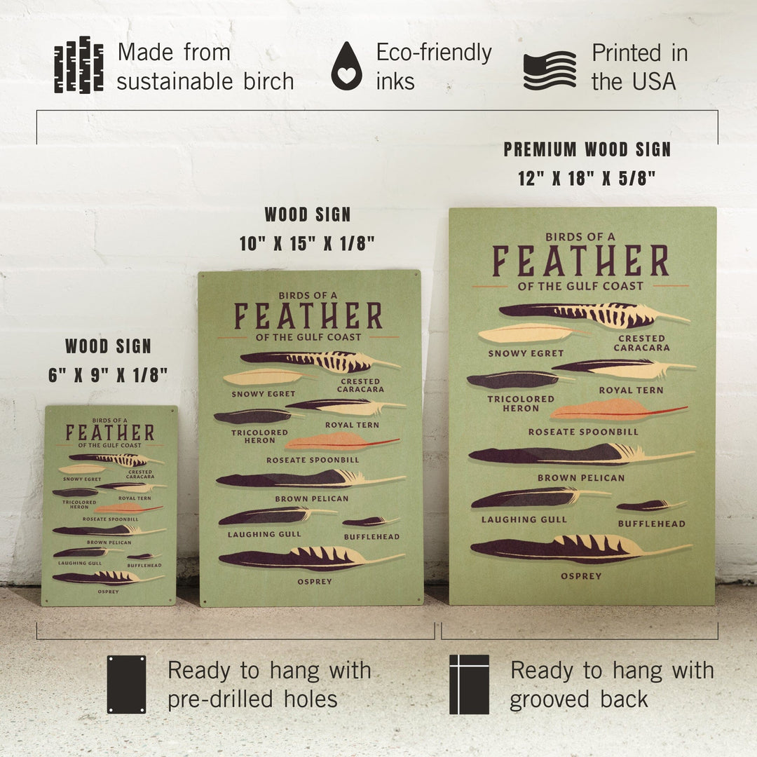 Shorebirds at Sunset Collection, Birds of a Feather, Gulf Coast, Wood Signs and Postcards Wood Lantern Press