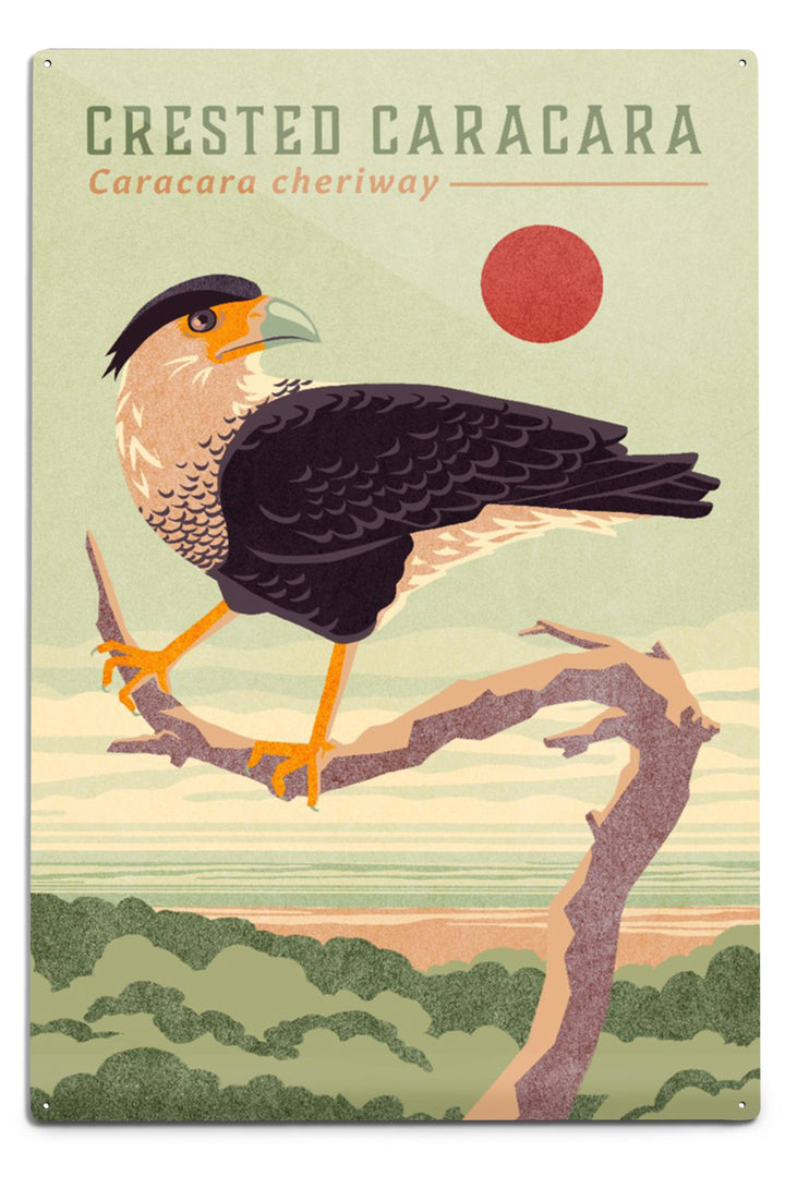 Shorebirds at Sunset Collection, Crested Caracara, Bird, Art Prints and Metal Signs Art Lantern Press 8 x 12 Art Print
