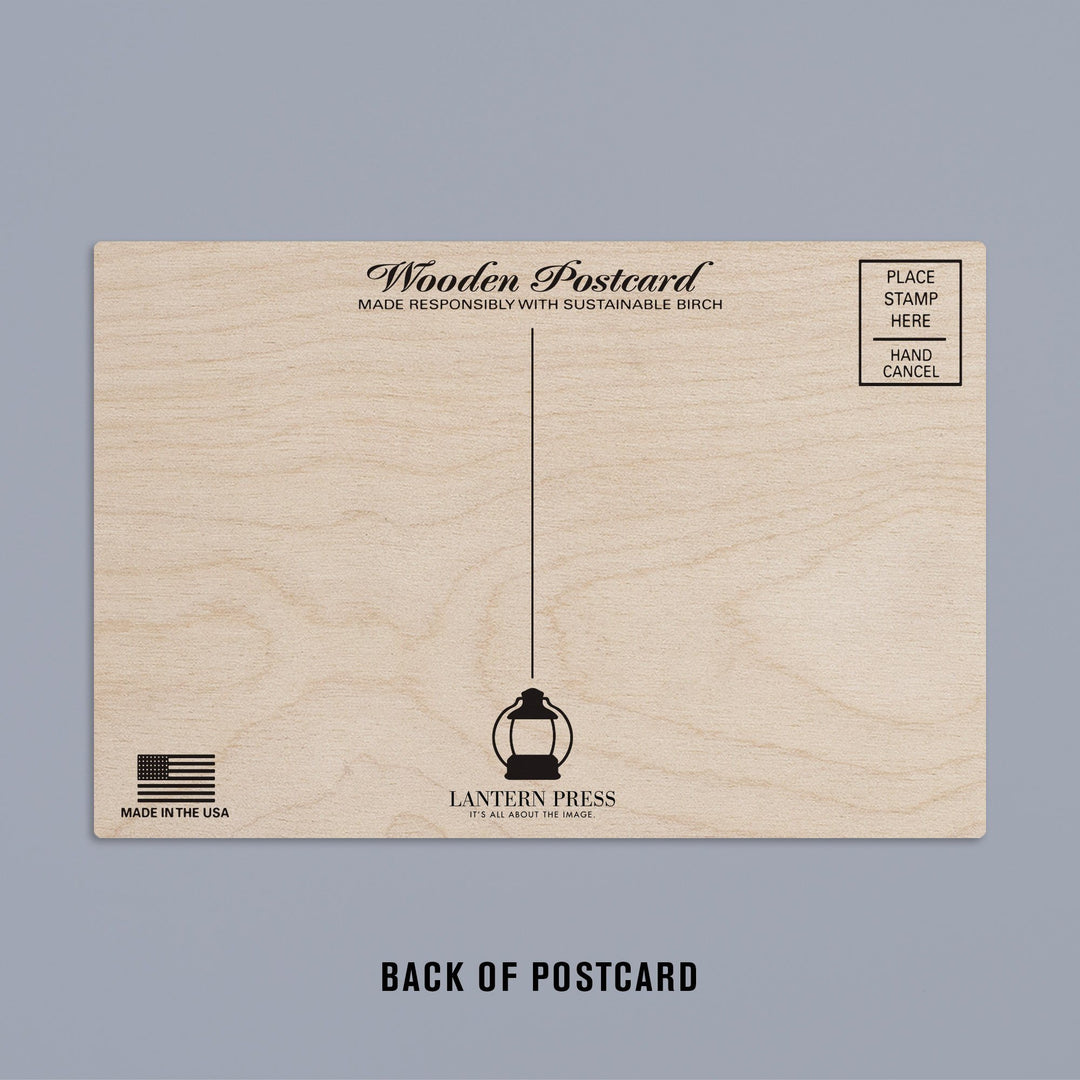 Ski Moose, Distressed Vector, Lantern Press Artwork, Wood Signs and Postcards Wood Lantern Press