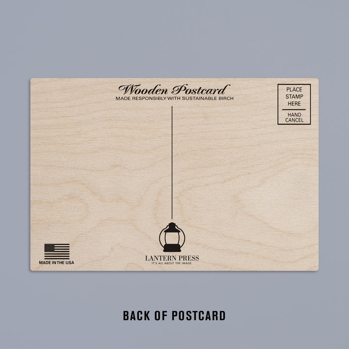Ski Moose, Distressed Vector, Lantern Press Artwork, Wood Signs and Postcards Wood Lantern Press