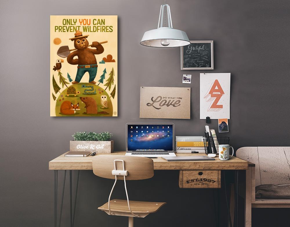 Smokey Bear and Friends, Lantern Press Artwork, Stretched Canvas Canvas Lantern Press