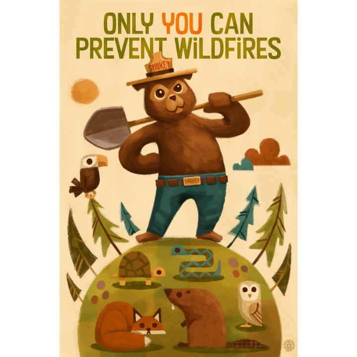Smokey Bear and Friends, Lantern Press Artwork, Stretched Canvas Canvas Lantern Press