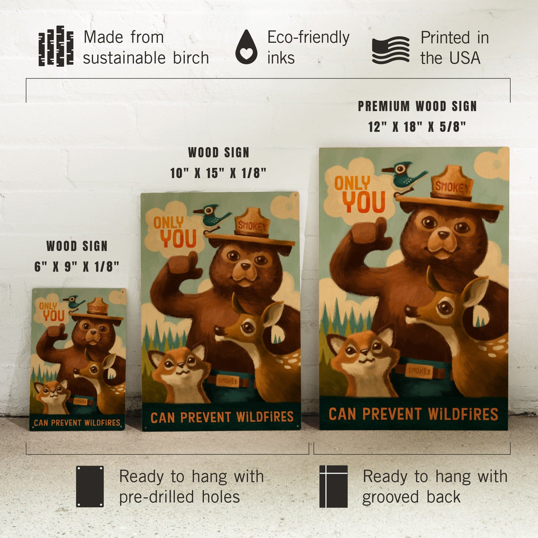 Smokey Bear, Only You, Oil Painting, Lantern Press Artwork, Wood Signs and Postcards Wood Lantern Press