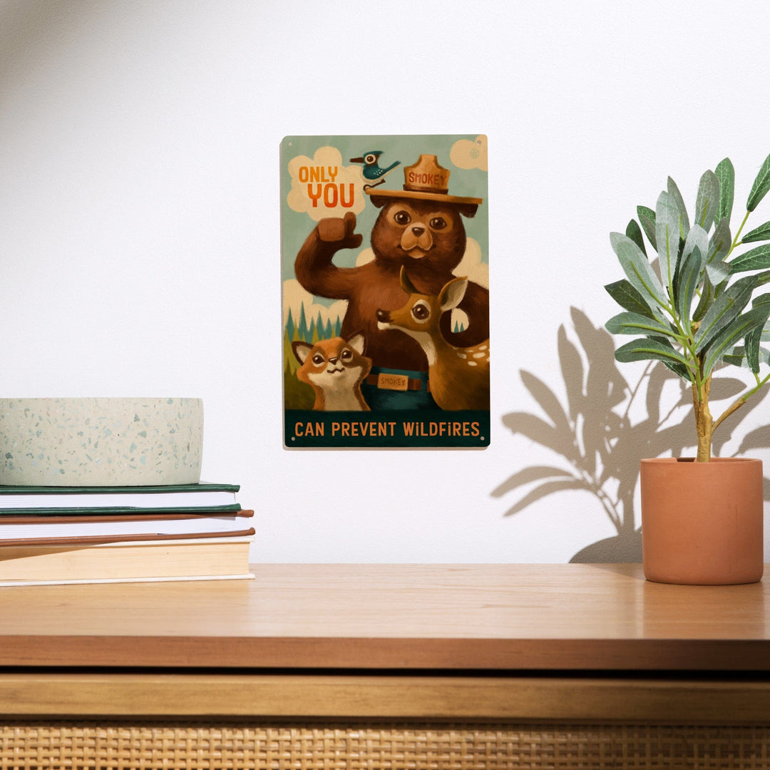 Smokey Bear, Only You, Oil Painting, Lantern Press Artwork, Wood Signs and Postcards Wood Lantern Press