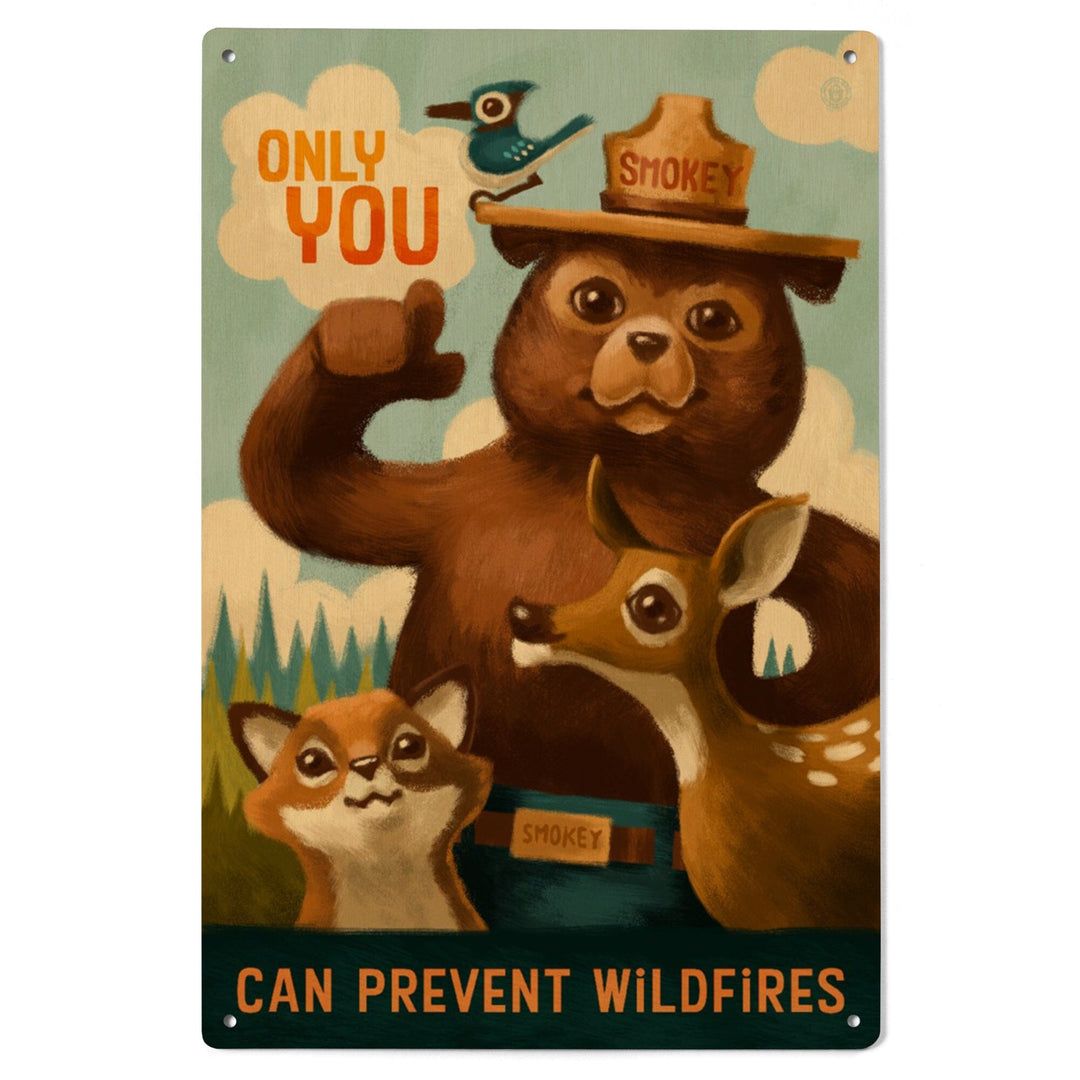 Smokey Bear, Only You, Oil Painting, Lantern Press Artwork, Wood Signs and Postcards Wood Lantern Press