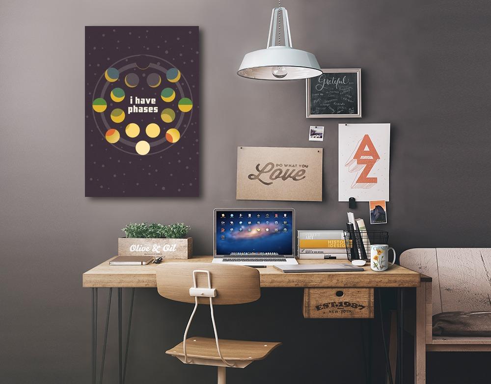 Space Is The Place Collection, Moon Phase, I Have Phases, Stretched Canvas Canvas Lantern Press