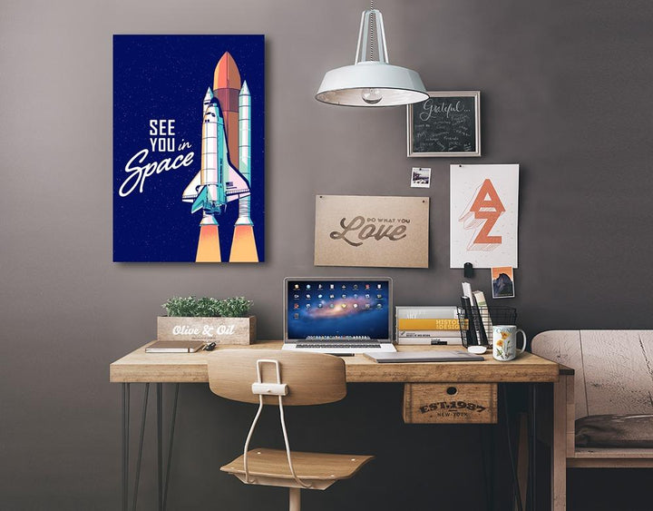 Space Queens Collection, Shuttle Launch, See You In Space, Stretched Canvas Canvas Lantern Press