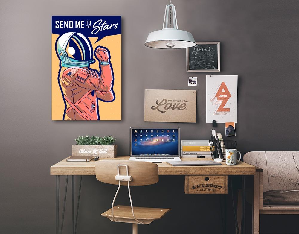 Space Queens Collection, Woman Astronaut, Send Me To The Stars, Stretched Canvas Canvas Lantern Press