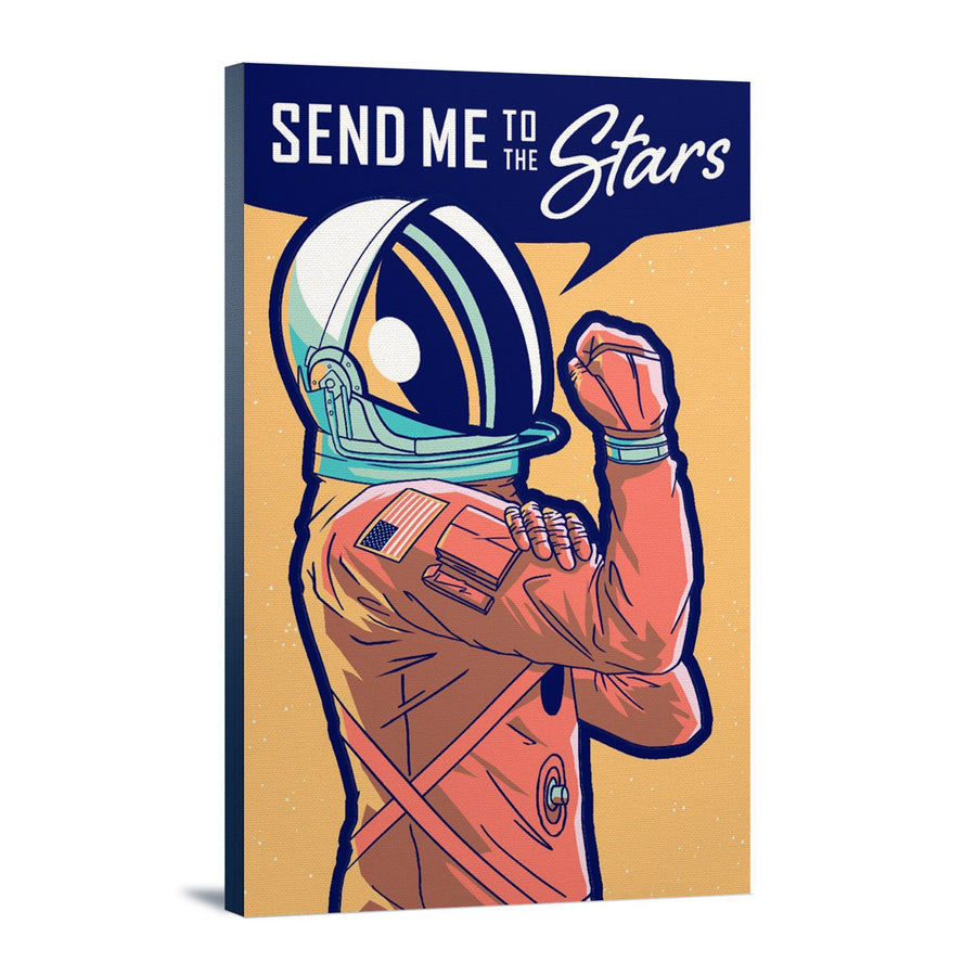 Space Queens Collection, Woman Astronaut, Send Me To The Stars, Stretched Canvas Canvas Lantern Press 