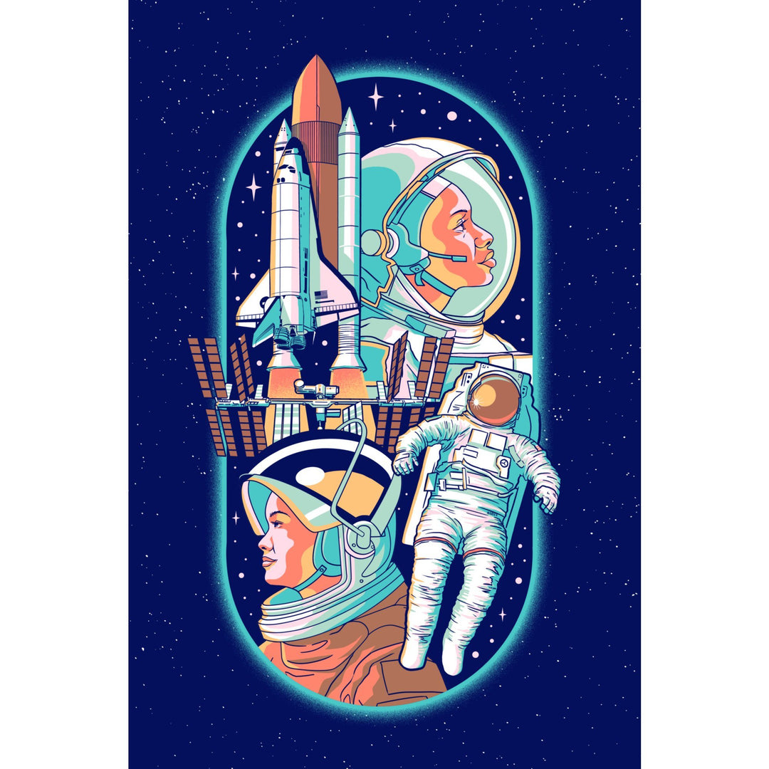 Space Queens Collection, Women in Space, Stretched Canvas Canvas Lantern Press