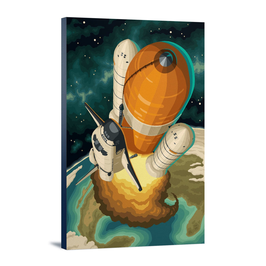 Space Shuttle Entering Orbit, Lantern Press Artwork, Stretched Canvas Canvas Lantern Press 16x24 Stretched Canvas