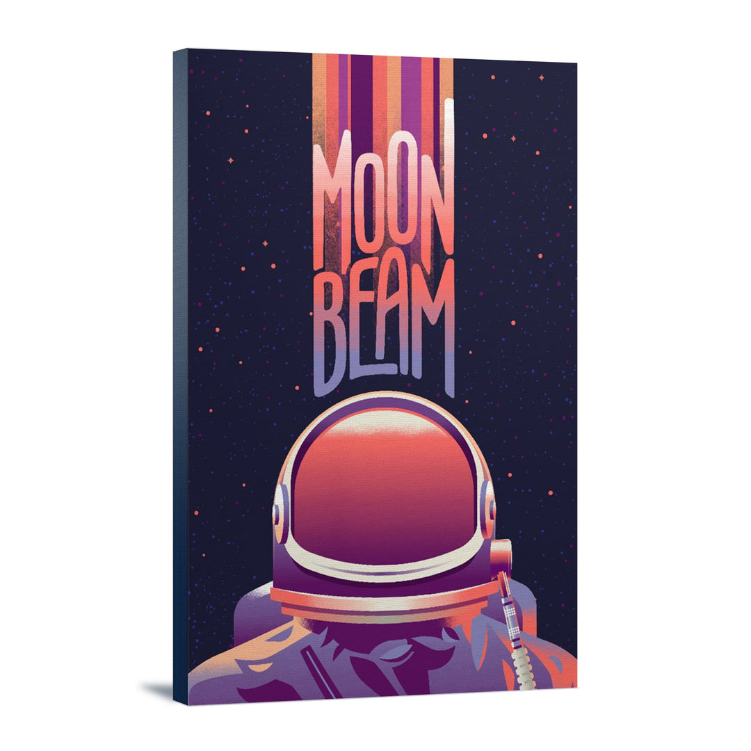 Spacethusiasm Collection, Astronaut, Moon Beam, Stretched Canvas Canvas Lantern Press 12x18 Stretched Canvas