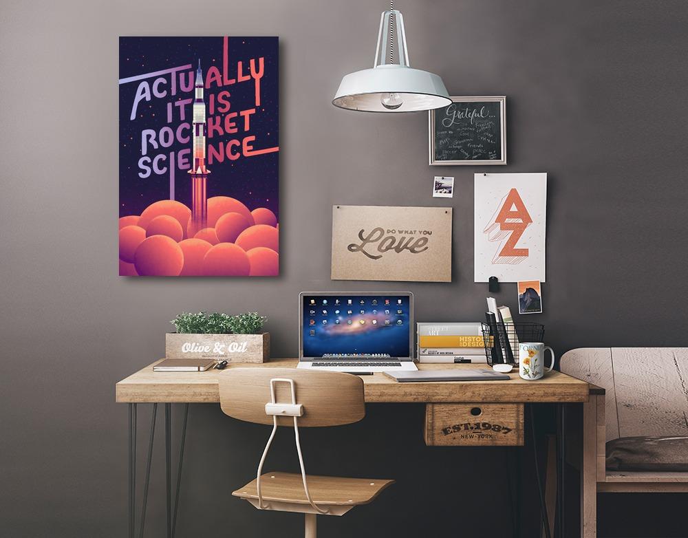 Spacethusiasm Collection, Rocket Launch, Actually It Is Rocket Science, Stretched Canvas Canvas Lantern Press