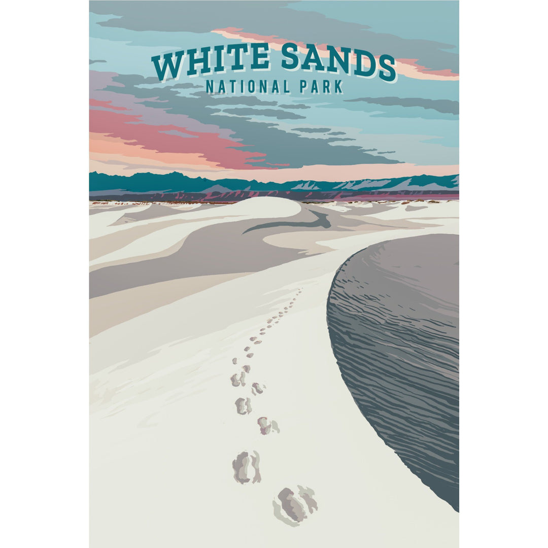 White Sands National Park, New Mexico, Painterly National Park Series, Towels and Aprons Kitchen Lantern Press