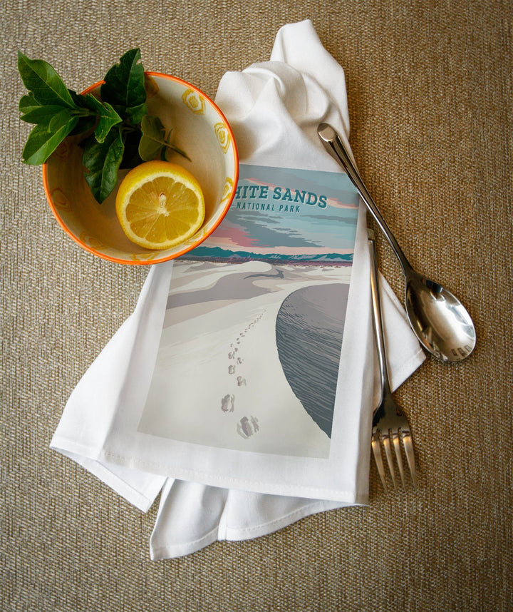 White Sands National Park, New Mexico, Painterly National Park Series, Towels and Aprons Kitchen Lantern Press