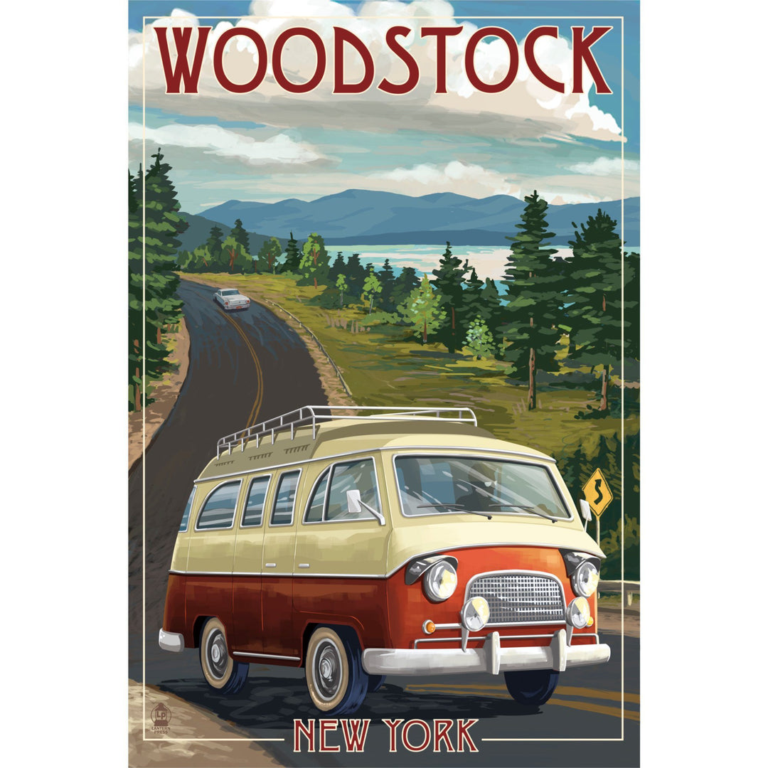 Woodstock, New York, Camper Van, Lantern Press Artwork, Towels and Aprons Kitchen Lantern Press