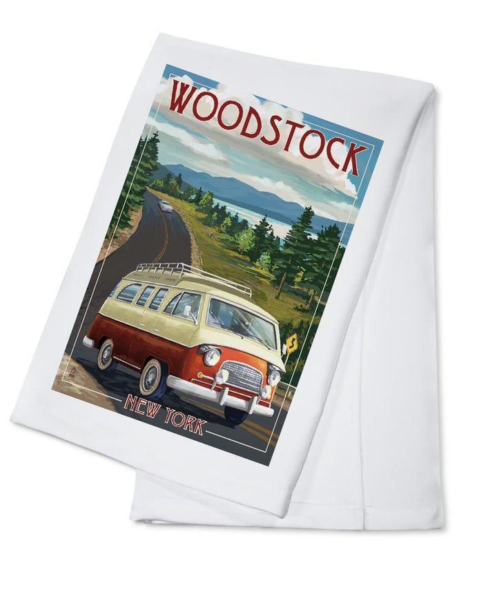 Woodstock, New York, Camper Van, Lantern Press Artwork, Towels and Aprons Kitchen Lantern Press Cotton Towel