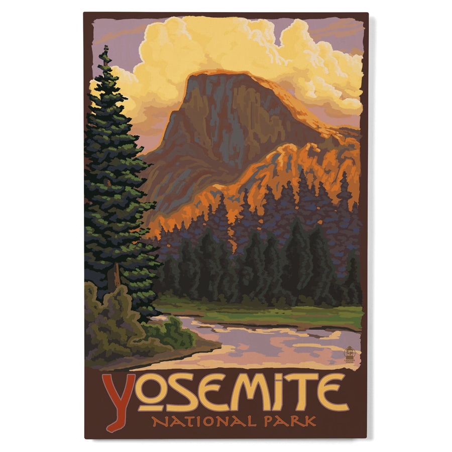 Yosemite National Park, California, Half Dome, Lantern Press Artwork, Wood Signs and Postcards Wood Lantern Press