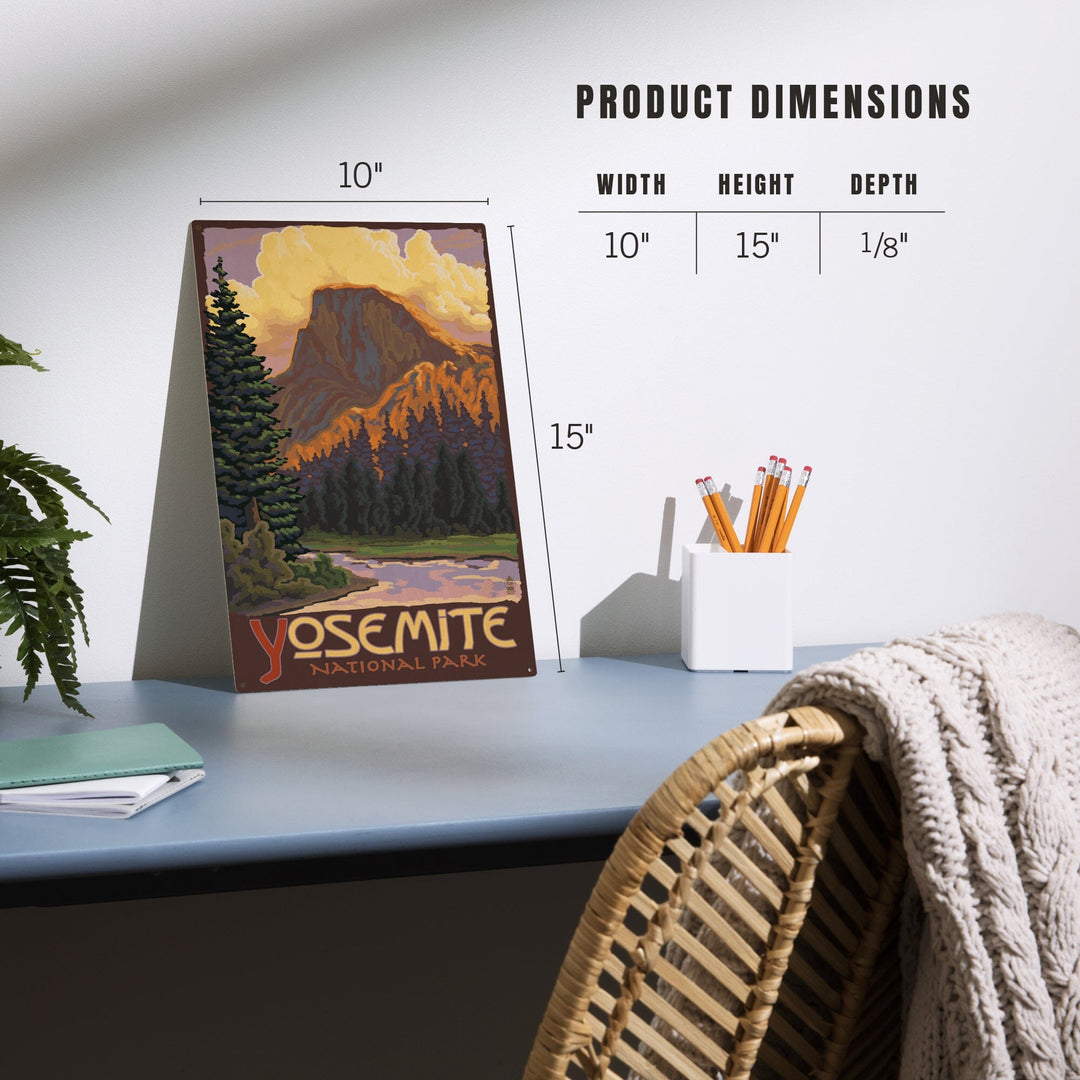 Yosemite National Park, California, Half Dome, Lantern Press Artwork, Wood Signs and Postcards Wood Lantern Press