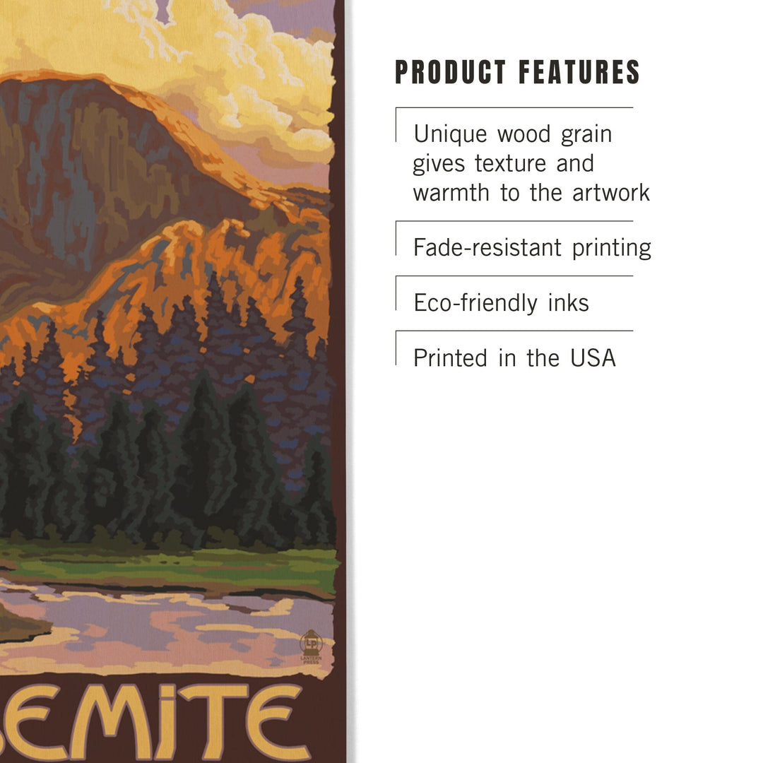Yosemite National Park, California, Half Dome, Lantern Press Artwork, Wood Signs and Postcards Wood Lantern Press