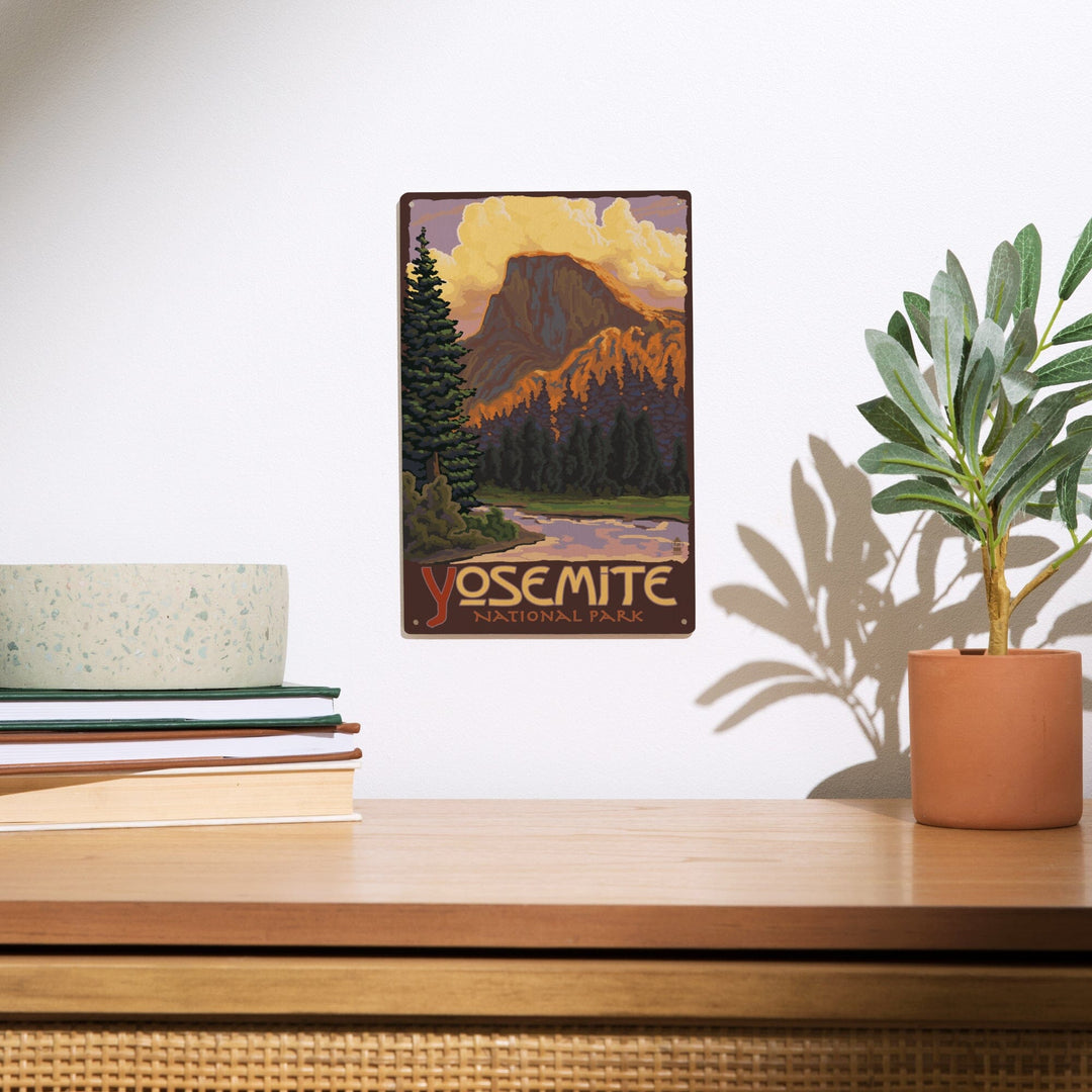 Yosemite National Park, California, Half Dome, Lantern Press Artwork, Wood Signs and Postcards Wood Lantern Press
