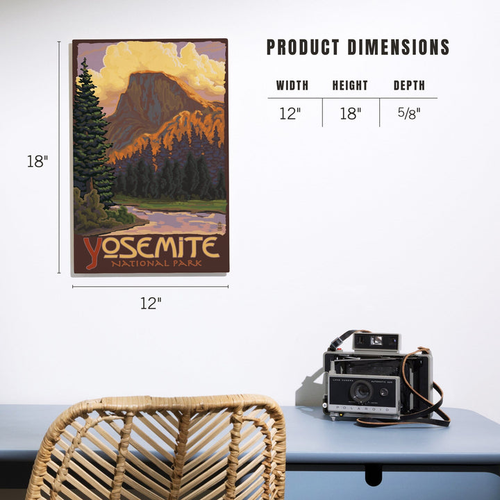 Yosemite National Park, California, Half Dome, Lantern Press Artwork, Wood Signs and Postcards Wood Lantern Press