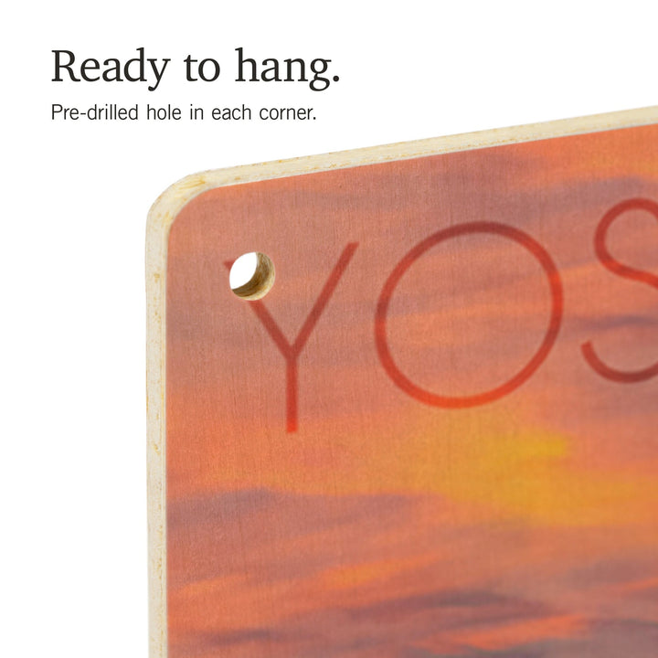 Yosemite National Park, California, Half Dome & Sunset, Lantern Press Photography, Wood Signs and Postcards Wood Lantern Press