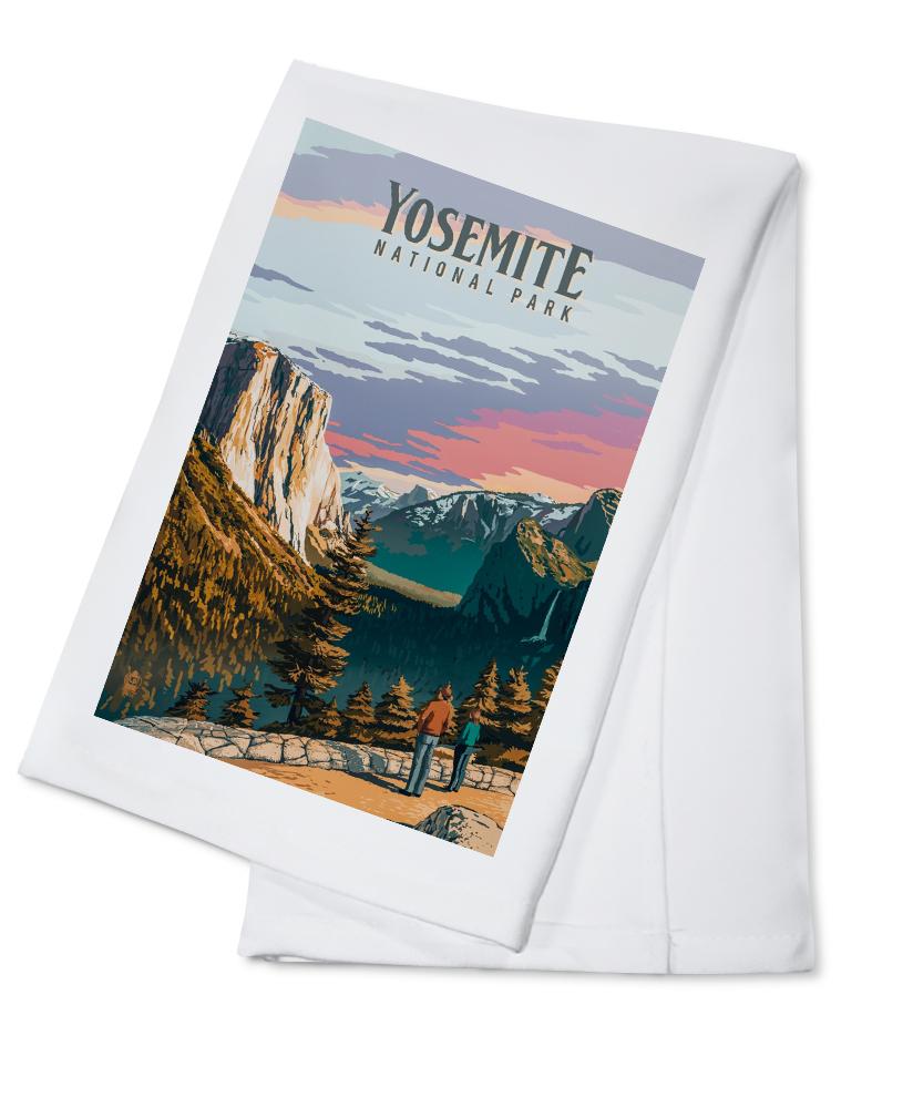 Yosemite National Park, California, Painterly, Towels and Aprons Kitchen Lantern Press 