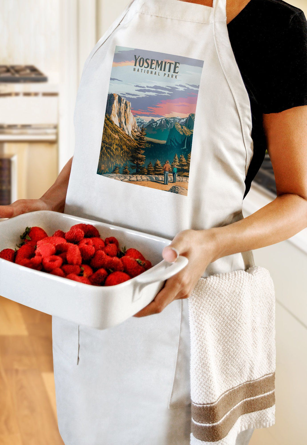 Yosemite National Park, California, Painterly, Towels and Aprons Kitchen Lantern Press