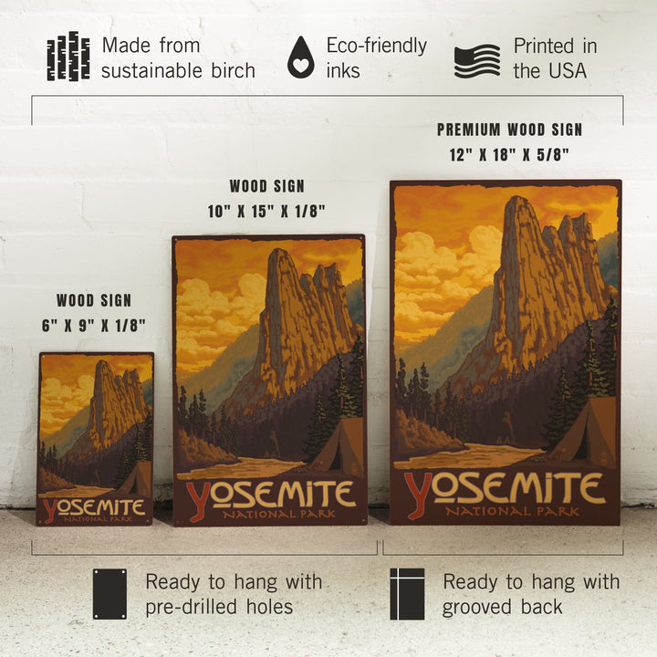 Yosemite National Park, California, Sentinel, Lantern Press Artwork, Wood Signs and Postcards Wood Lantern Press