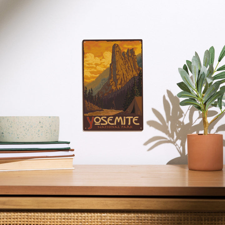 Yosemite National Park, California, Sentinel, Lantern Press Artwork, Wood Signs and Postcards Wood Lantern Press