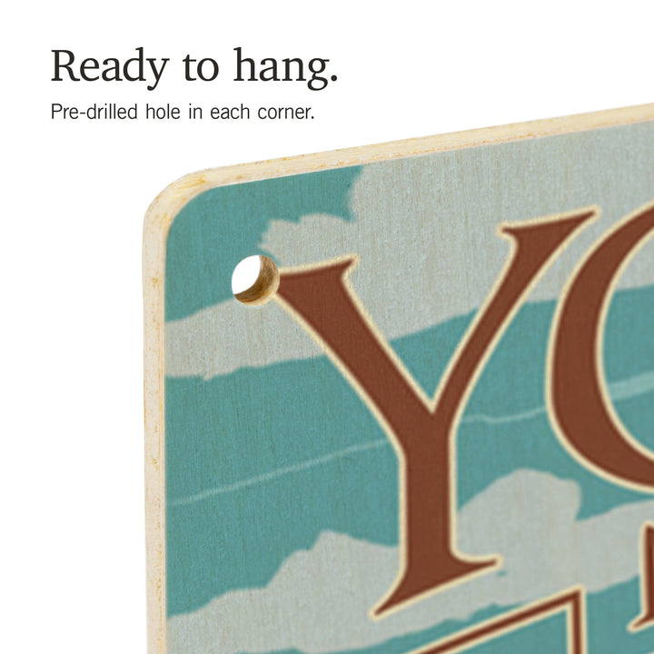 Yosemite National Park, California, Signpost, Lantern Press Artwork, Wood Signs and Postcards Wood Lantern Press