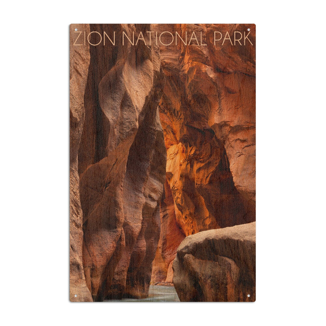 Zion National Park, Utah, Slot Canyon, Lantern Press Photography, Wood Signs and Postcards Wood Lantern Press 10 x 15 Wood Sign