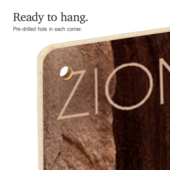 Zion National Park, Utah, Slot Canyon, Lantern Press Photography, Wood Signs and Postcards Wood Lantern Press