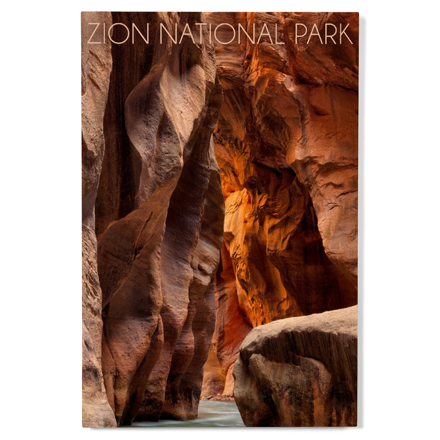 Zion National Park, Utah, Slot Canyon, Lantern Press Photography, Wood Signs and Postcards Wood Lantern Press
