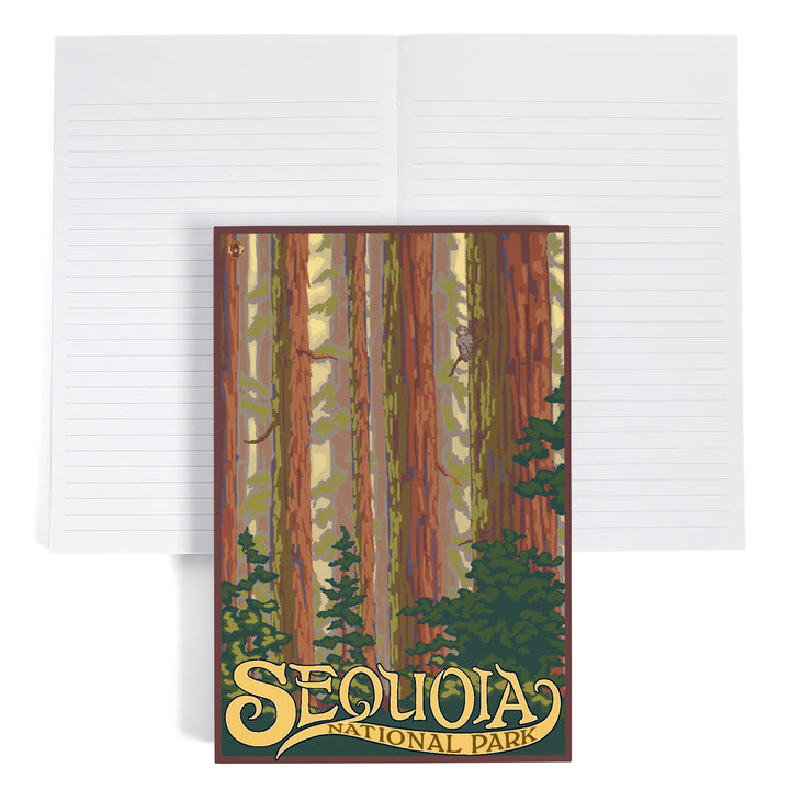 Lined 6x9 Journal, Sequoia National Park, California, Forest View, Lay Flat, 193 Pages, FSC paper