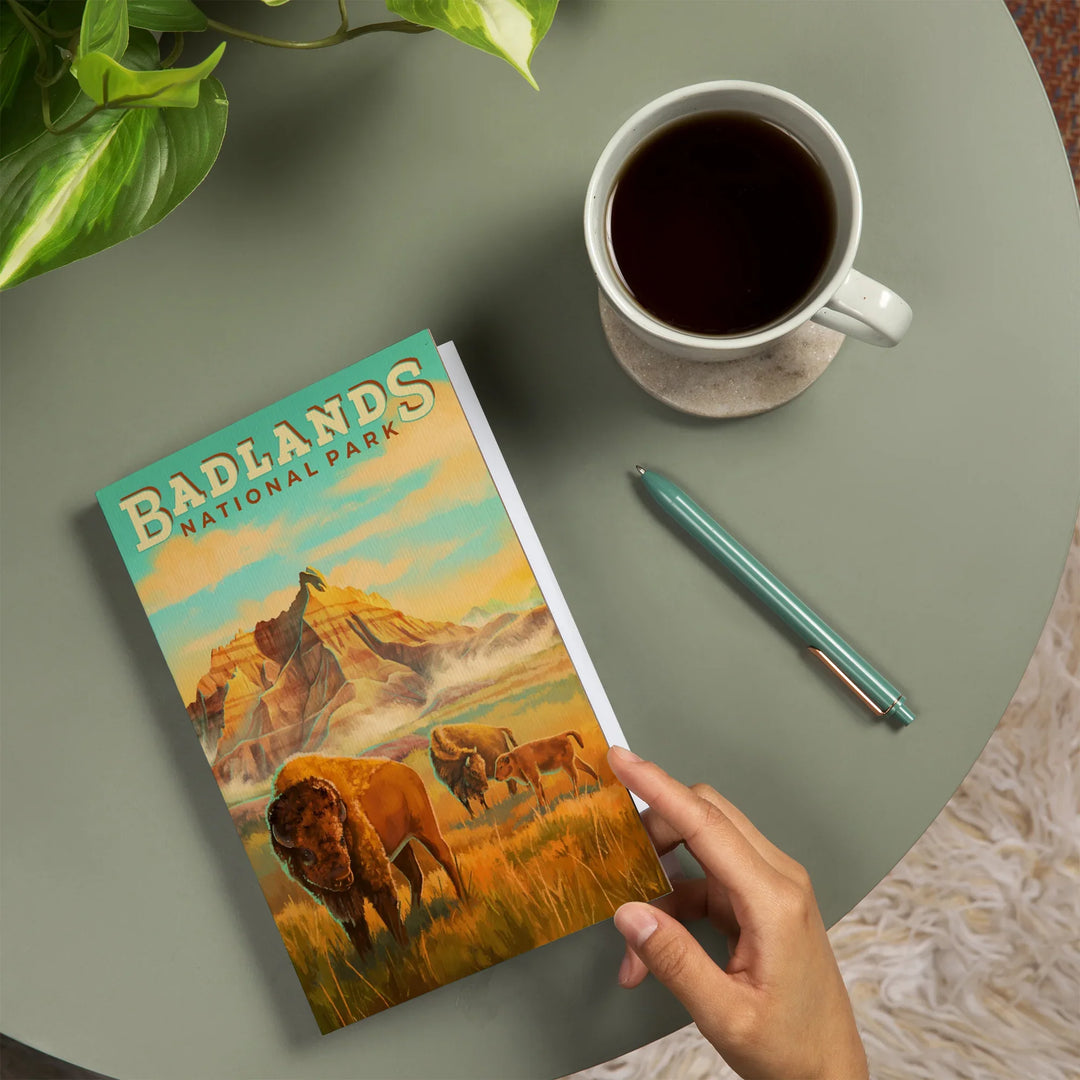 Lined 6x9 Journal, Badlands National Park, South Dakota, Oil Painting, Lay Flat, 193 Pages, FSC paper