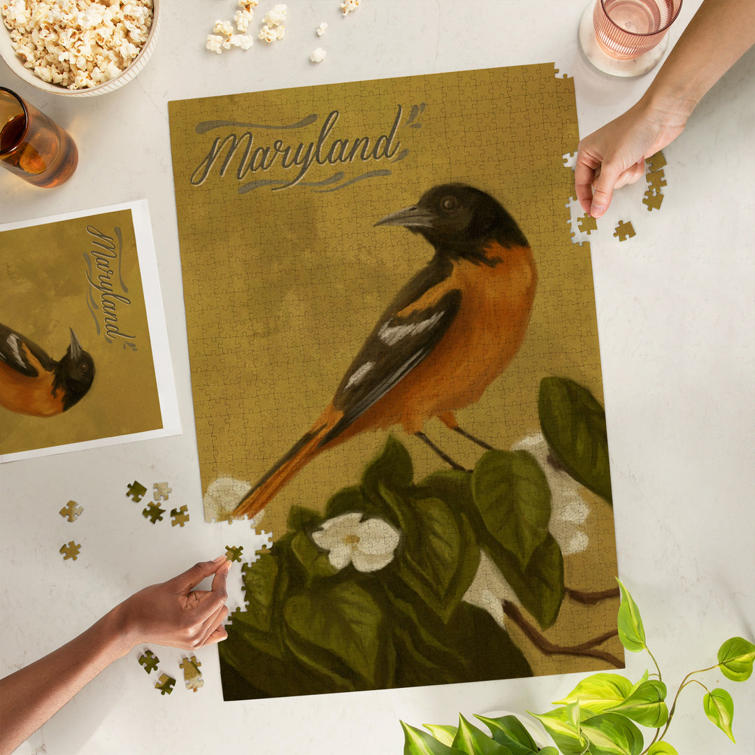 Maryland, Oriole, Oil Painting, Jigsaw Puzzle