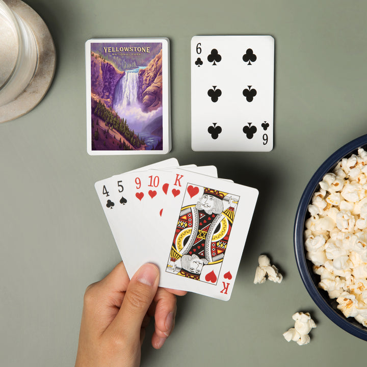 Playing Cards, Yellowstone National Park, Wyoming, Oil Painting, Yellowstone Falls, 52 Card Deck with Jokers in Box, Unique Art