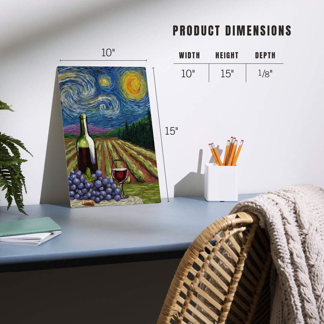 Vineyard, Starry Night, Wood Sign and Postcards