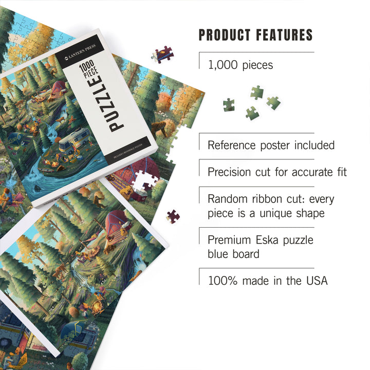 Camping Enjoyment, 1000 Piece Jigsaw Puzzle