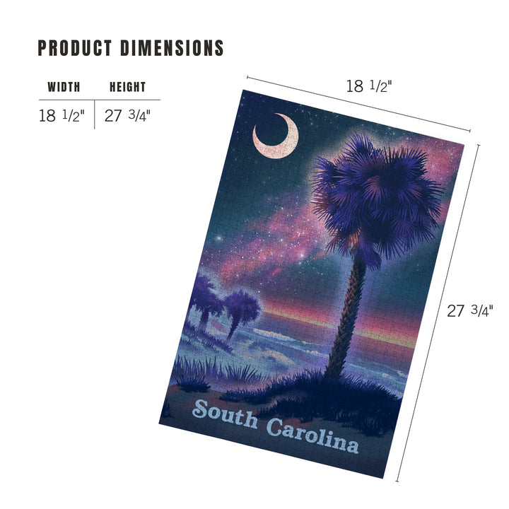 South Carolina, Palmetto Moon, Lithograph, Jigsaw Puzzle