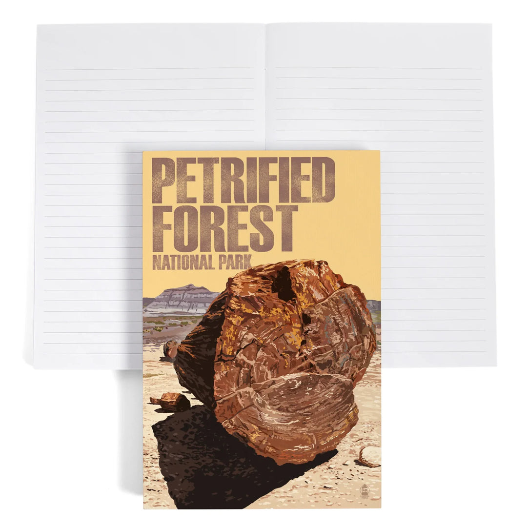 Lined 6x9 Journal, Petrified Forest National Park, Arizona, Petrified Wood Close Up, Lay Flat, 193 Pages, FSC paper