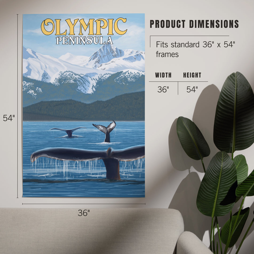 Olympic Peninsula, Washington, Painterly, Humpback Whale Family, Art & Giclee Prints