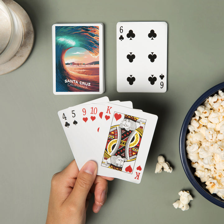 Playing Cards, Santa Cruz, California, Epic Wave, 52 Card Deck with Jokers in Box, Unique Art