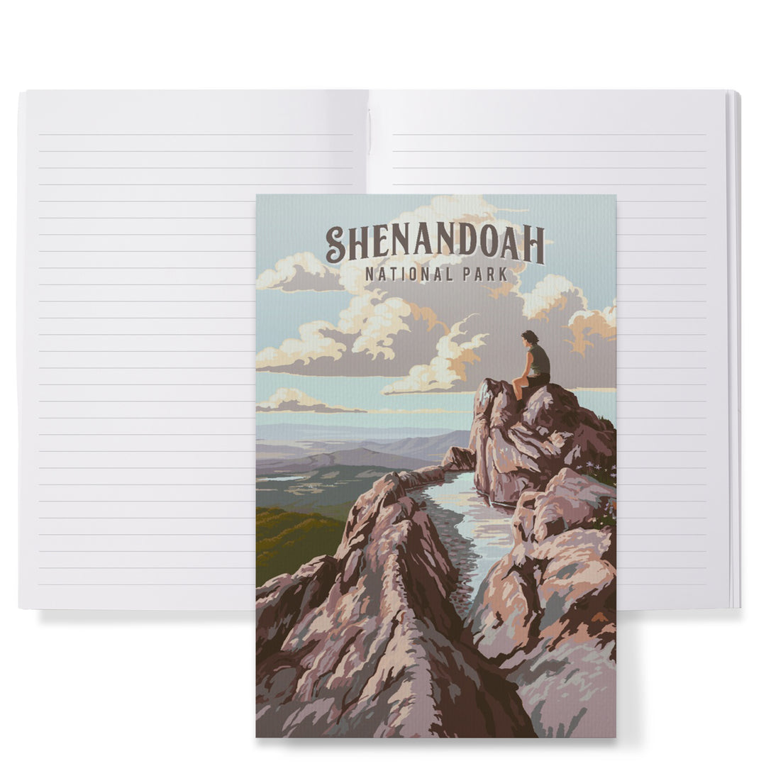 Lined 6x9 Journal, Shenandoah National Park, Virginia, Painterly National Park Series, Lay Flat, 193 Pages, FSC paper